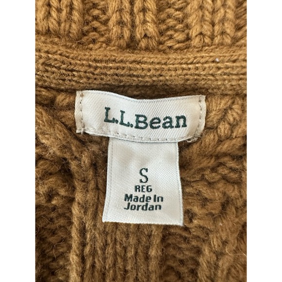 L.L.Bean Cardigan Sweater Women Small Cableknit‎ Cozy Fisherman Outdoor Preppy - Picture 3 of 8